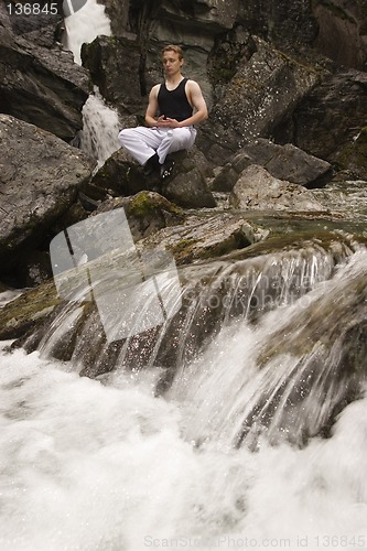 Image of meditation on a stream - short exposure