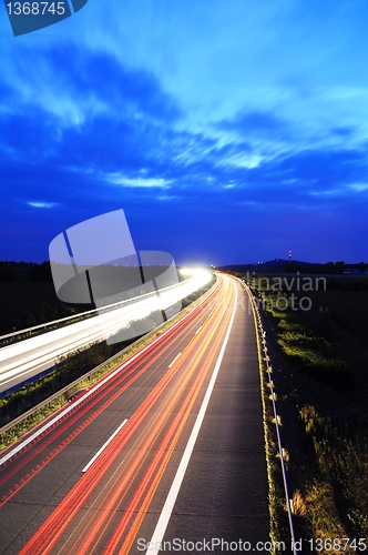 Image of night traffic motion