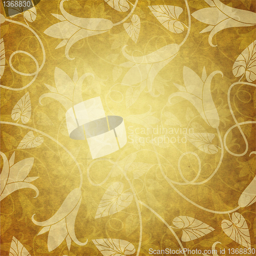 Image of Old paper with floral pattern