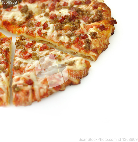 Image of  mini pizza  with sausage and pepperoni 