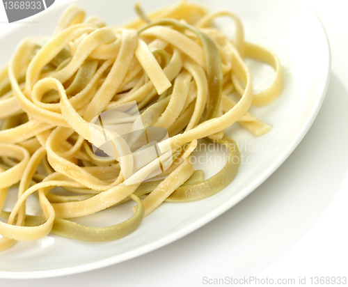 Image of Cooked spinach pasta