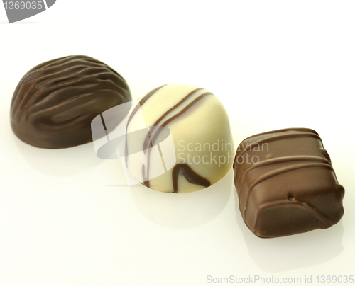 Image of white and dark chocolate candies