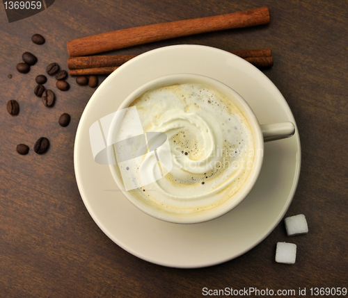 Image of coffee with cream and sugar