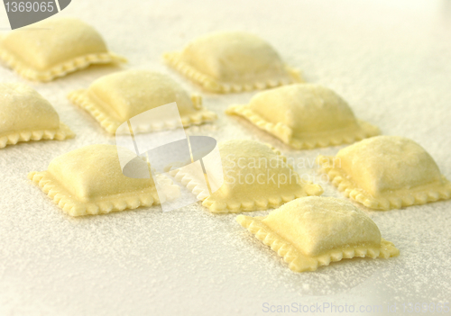 Image of Uncooked Ravioli close up