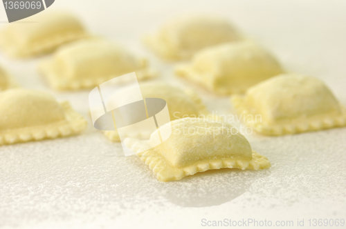 Image of Uncooked Ravioli close up