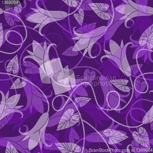 Image of Violet seamless floral pattern