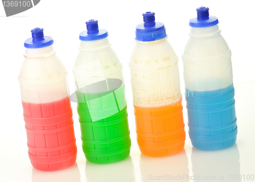 Image of fruit drinks in plastic bottles 