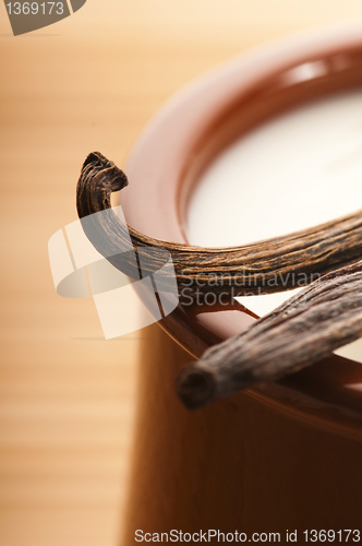 Image of Sweet vanilla pudding dessert 
