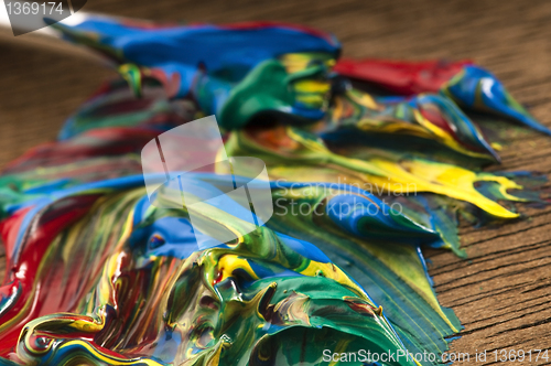 Image of mixing paints. background 