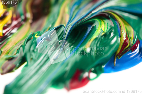 Image of paints on the white paper
