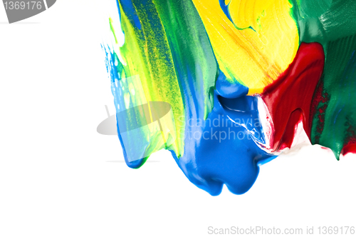 Image of paints on the white paper