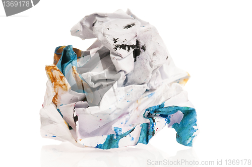 Image of Crumpled paper isolated over white 