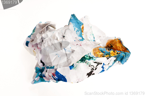 Image of Crumpled paper isolated over white 