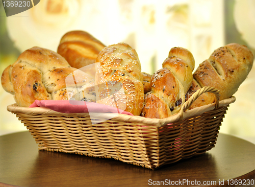 Image of bread assortment in a basket