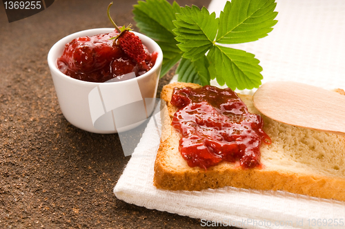 Image of Wild strawberry jam with toast