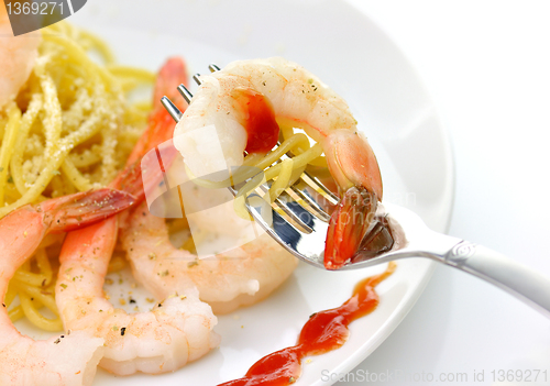 Image of Spaghetti with shrimps 