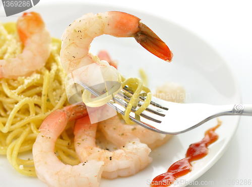 Image of Spaghetti with shrimps 