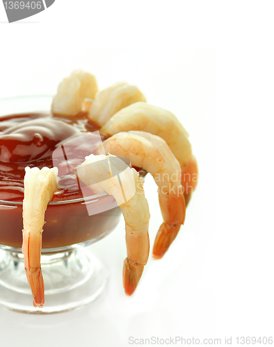 Image of shrimps with cocktail sauce