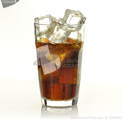 Image of cola with ice cubes 