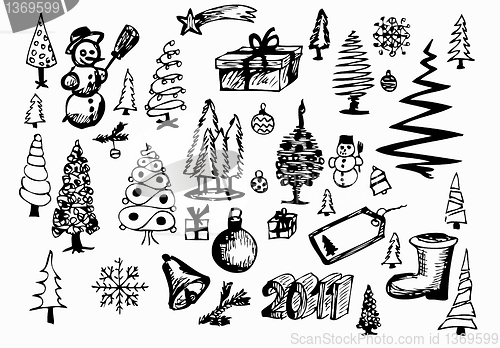 Image of hand drawn christmas objects