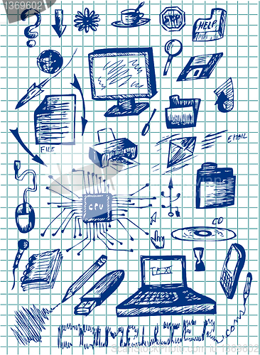 Image of hand drawn compuetr icons