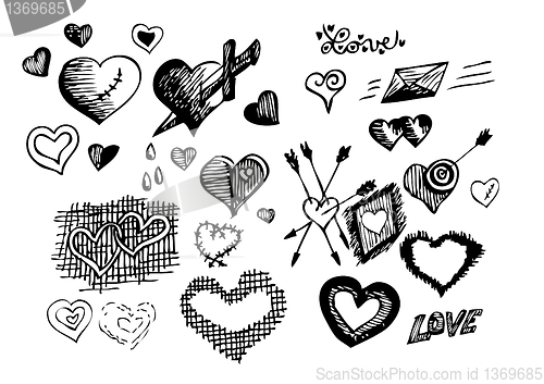 Image of valentine hearts and symbols