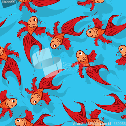 Image of Seamless fish pattern
