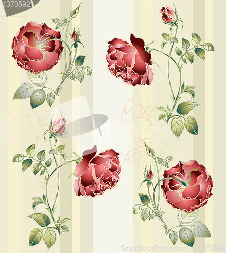 Image of Seamless background.Illustration rose.