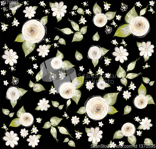Image of Seamless background.Illustration rose.