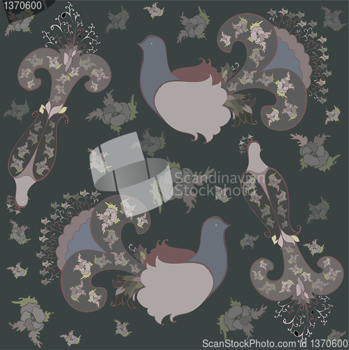 Image of Vintage  seamless background.Illustration  birds.