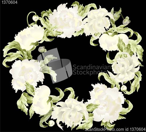 Image of Beautiful decorative framework with peony. Illustration peony.