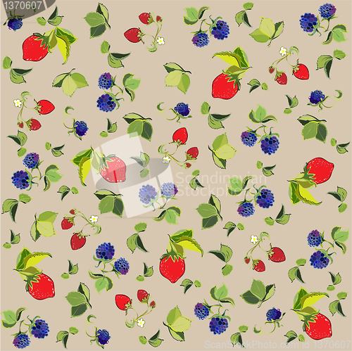Image of Seamless background from a berry ornament, fashionable modern wallpaper or textile.