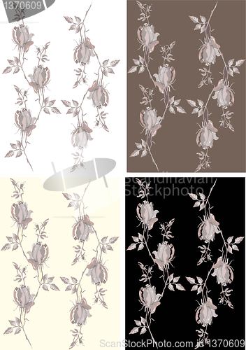 Image of Seamless background.Illustration rose.
