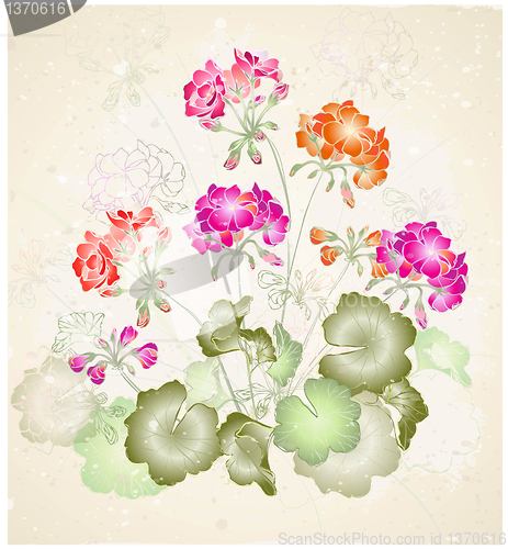 Image of Greeting card with geranium.