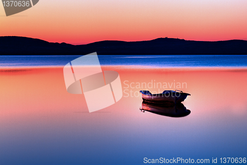 Image of Boat in sunset