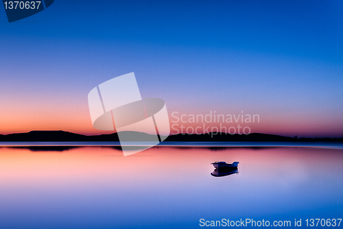 Image of Boat in sunset