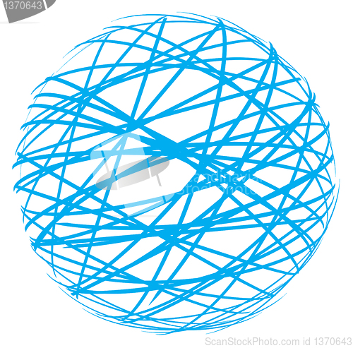 Image of abstract sphere from blue lines