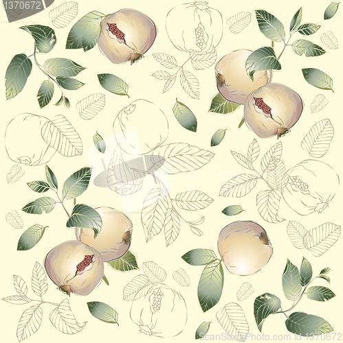 Image of Seamless background. Illustration garnet tree.