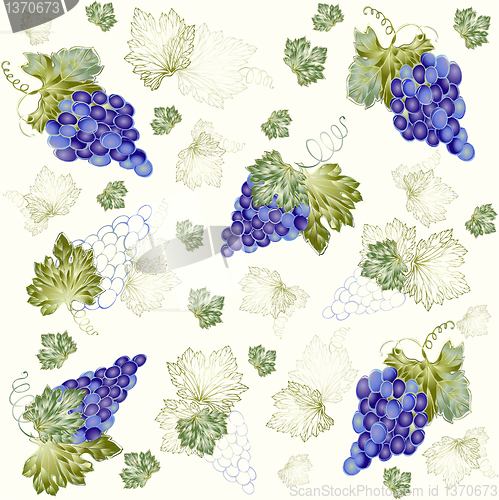 Image of Illustration grapevine.Seamless background. 
