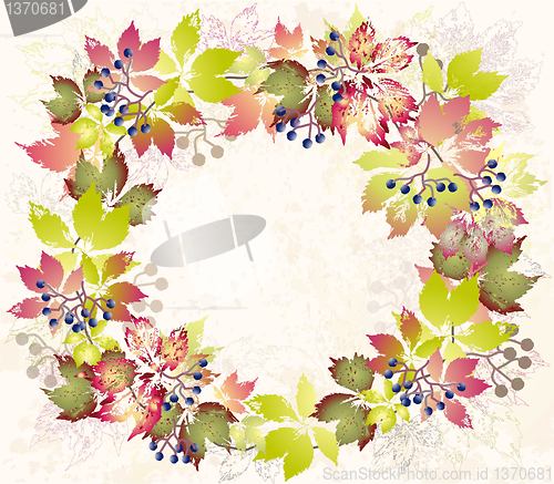 Image of Decorative framework with wild grapes.