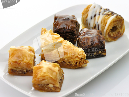 Image of fresh baklava assortment 