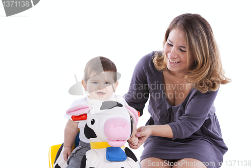Image of Mother with her baby son
