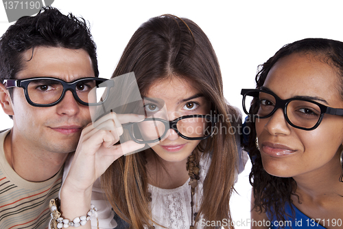 Image of Three smart student friends