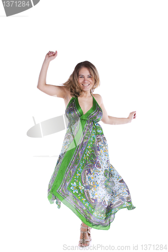 Image of Happy woman dancing