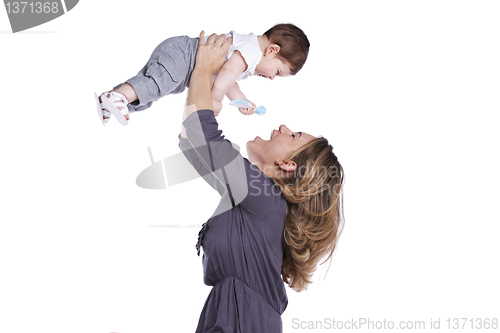 Image of Mother with her baby son