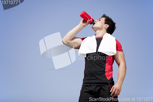Image of Athlete drinking water