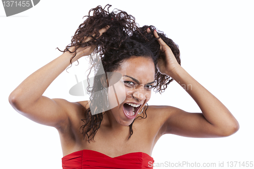 Image of african woman stress