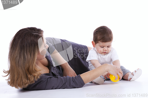 Image of Mother with her baby son