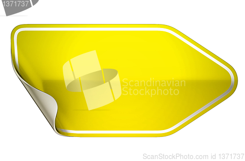 Image of Yellow hamous sticker or label on white