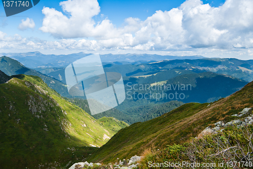 Image of Carpathians landscape: on a top of mountain ridge